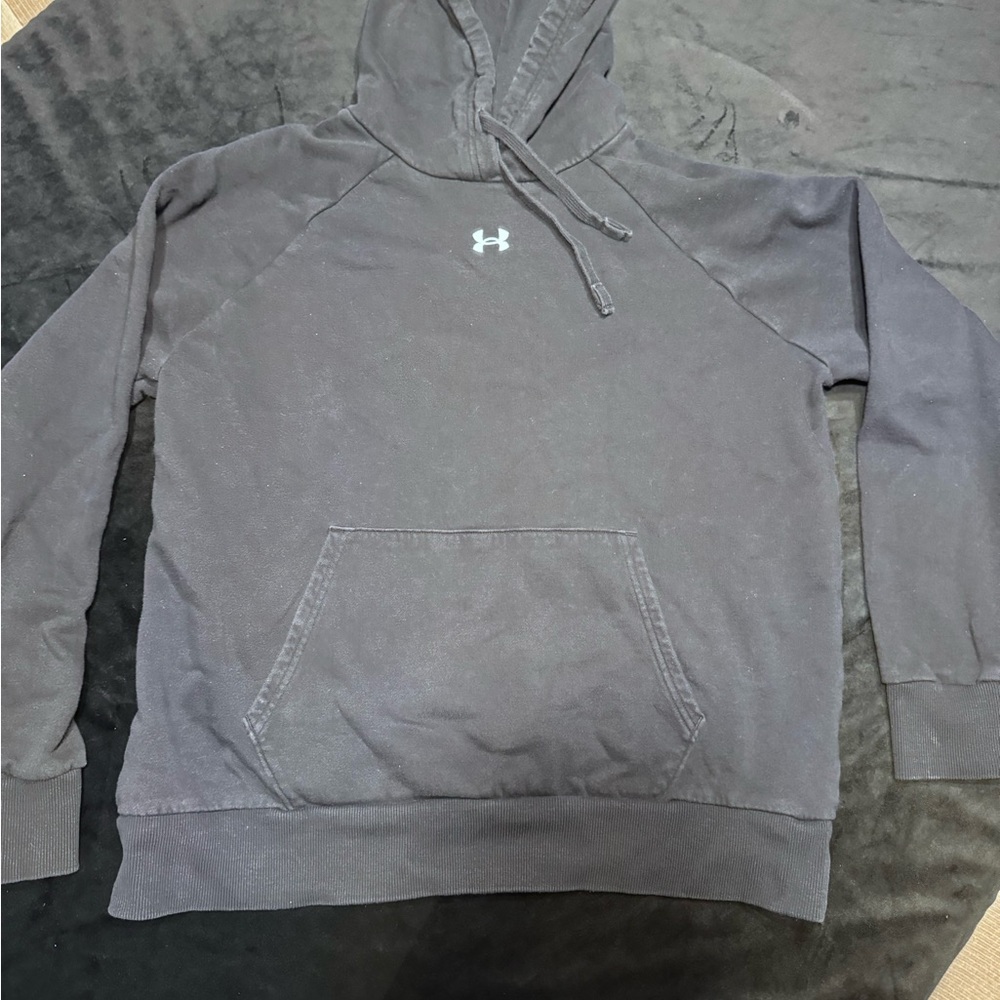 Under Armour Dark Gray Pullover Hoodie with White Logo